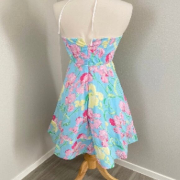 - Lily Pulitzer halter fit and flair IRIS print midi dress Size Small - Picture 8 of 9